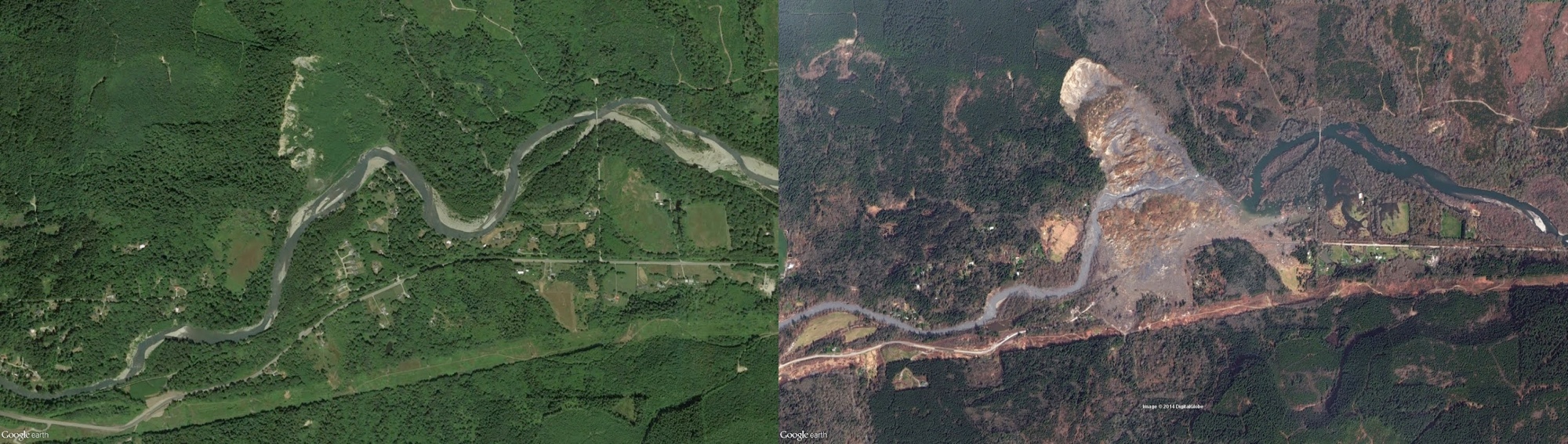 Washington Mudslide Devastation Seen from Space (Before and After Photos)